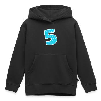 Zahl 5 - Kinder Premium Organic Hoodie - Schwarz - Vorne - AI Model Kid Male (0cm)