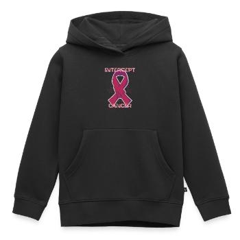 Intercept Cancer - Kids Premium Organic Hoodie - black - Front - AI Model Kid Male (0cm)
