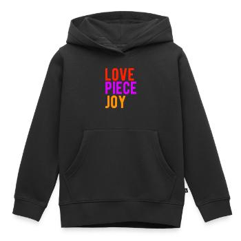 Pièce d’amour Joie - Sweat Premium à capuche enfant bio - noir - Devant - AI Model Kid Male (0cm)