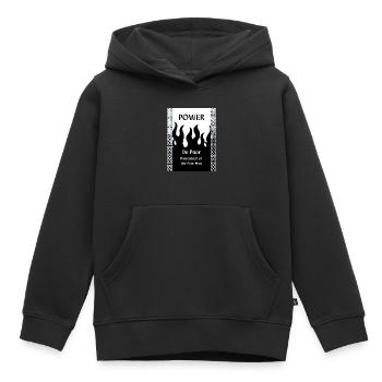 NOM DE FAMILLE DE PUISSANCE - Sweat Premium à capuche enfant bio - noir - Devant - AI Model Kid Male (0cm)