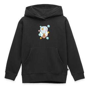 Teddy im Ballon - Kinder Premium Organic Hoodie - Schwarz - Vorne - AI Model Kid Male (0cm)