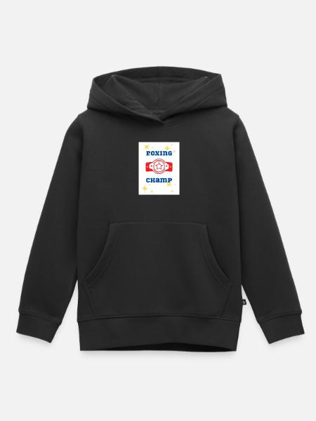 Boxen Champ - Kinder Premium Organic Hoodie - Schwarz