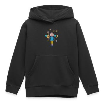 LUSTIG 27 - Kinder Premium Organic Hoodie - Schwarz - Vorne - AI Model Kid Male (0cm)