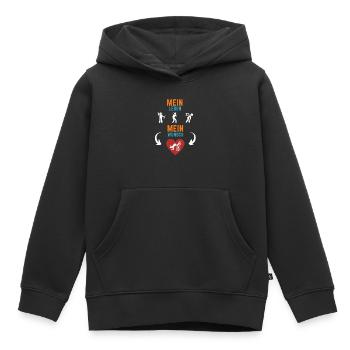 Mein Leben Mein Wunsch - Kinder Premium Organic Hoodie - Schwarz - Vorne - AI Model Kid Male (0cm)