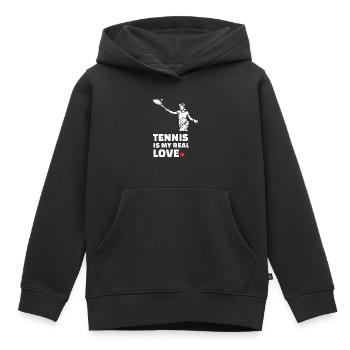 Ich Liebe Tennis - Kinder Premium Organic Hoodie - Schwarz - Vorne - AI Model Kid Male (0cm)