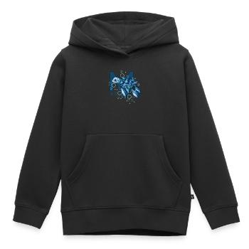 Tortue maritime - Sweat Premium à capuche enfant bio - noir - Devant - AI Model Kid Male (0cm)