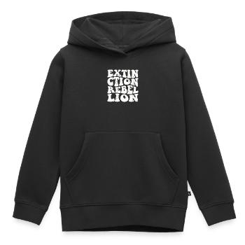 Extinction Rebellion Rétro blanc - Sweat Premium à capuche enfant bio - noir - Devant - AI Model Kid Male (0cm)