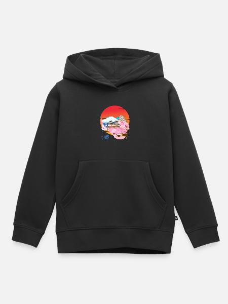 Château de la princesse japonaise Sakura - Sweat Premium à capuche enfant bio - noir