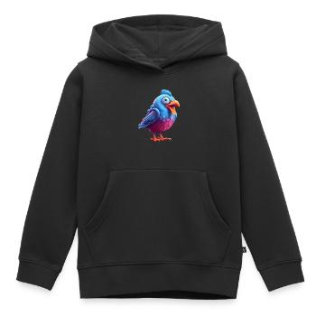 Charmanter gefiederter Gefährte - Kinder Premium Organic Hoodie - Schwarz - Vorne - AI Model Kid Male (0cm)
