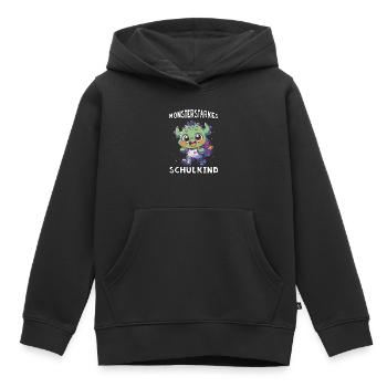 Schulkind Einschulung Monsterstarkes Schulkind - Kinder Premium Organic Hoodie - Schwarz - Vorne - AI Model Kid Male (0cm)