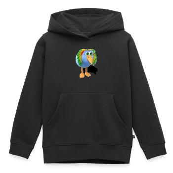 Reggae Bird Bob - Sweat Premium à capuche enfant bio - noir - Devant - AI Model Kid Male (0cm)