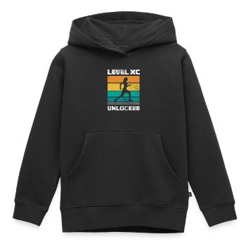 Niveau XC déverrouillé - Sweat Premium à capuche enfant bio - noir - Devant - AI Model Kid Male (0cm)