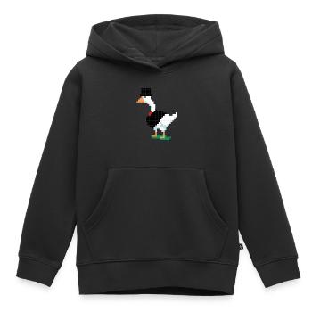 Un canard en costume pixélisé - Sweat Premium à capuche enfant bio - noir - Devant - AI Model Kid Male (0cm)