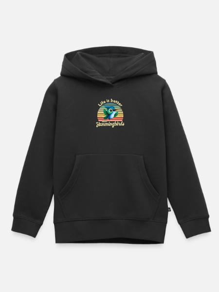 Kolibri - Kinder Premium Organic Hoodie - Schwarz
