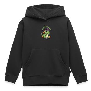 DINO Halloween - Kids Premium Organic Hoodie - black - Front - AI Model Kid Male (0cm)