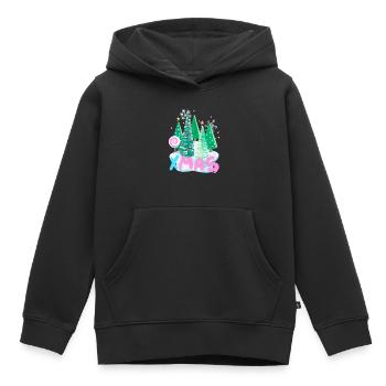 Conception d’arbre de Noël de Noël - Sweat Premium à capuche enfant bio - noir - Devant - AI Model Kid Male (0cm)
