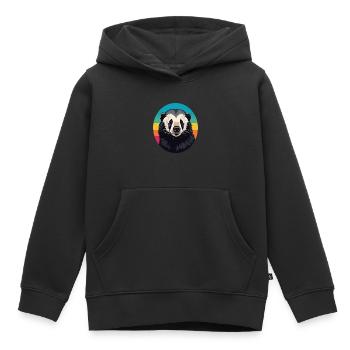 Ratel - Sweat Premium à capuche enfant bio - noir - Devant - AI Model Kid Male (0cm)
