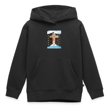 Religious Easter - Kids Premium Organic Hoodie - black - Front - AI Model Kid Male (0cm)