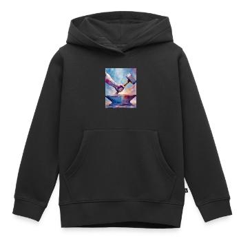 Stärke - Kinder Premium Organic Hoodie - Schwarz - Vorne - AI Model Kid Male (0cm)