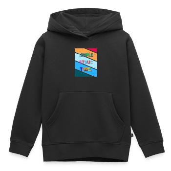 Conception simple. Structure simple 2024. - Sweat Premium à capuche enfant bio - noir - Devant - AI Model Kid Male (0cm)