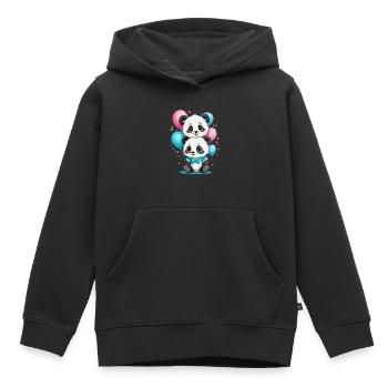 Süße Panda - Kinder Premium Organic Hoodie - Schwarz - Vorne - AI Model Kid Male (0cm)