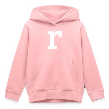 Letter r "r" white - Kids Premium Organic Hoodie - rose - Front - AI Model Kid Female (0cm)