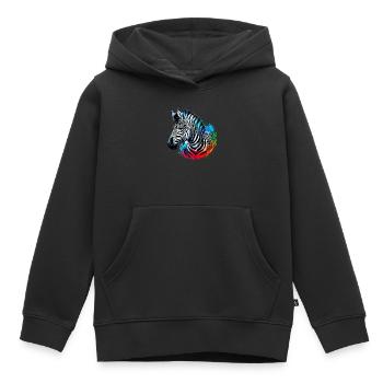 Zebra - Kinder Premium Organic Hoodie - Schwarz - Vorne - AI Model Kid Male (0cm)