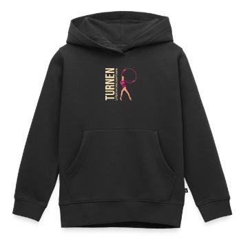 Turnen: Leichtigkeit und Anmut in jeder Bewegung - Kinder Premium Organic Hoodie - Schwarz - Vorne - AI Model Kid Male (0cm)