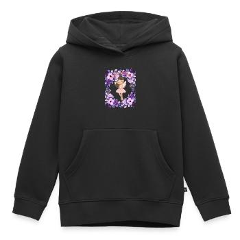 Demoiselle d’honneur - Sweat Premium à capuche enfant bio - noir - Devant - AI Model Kid Male (0cm)