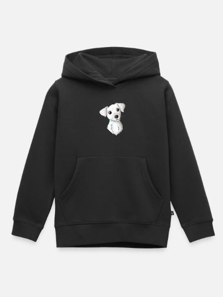 Jack Russell Pattern 2 - Kinder Premium Organic Hoodie - Schwarz