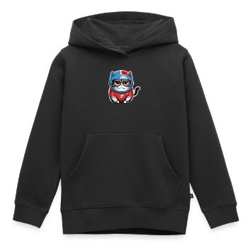 Katze Weltraum Space Cat Astronaut - Kinder Premium Organic Hoodie - Schwarz - Vorne - AI Model Kid Male (0cm)