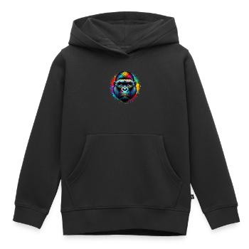 Gorilla - Kinder Premium Organic Hoodie - Schwarz - Vorne - AI Model Kid Male (0cm)