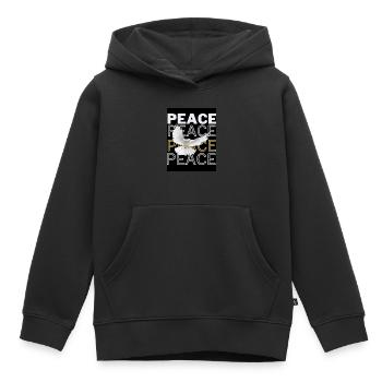 PeaceZeichen Friedenstaube - Kinder Premium Organic Hoodie - Schwarz - Vorne - AI Model Kid Male (0cm)
