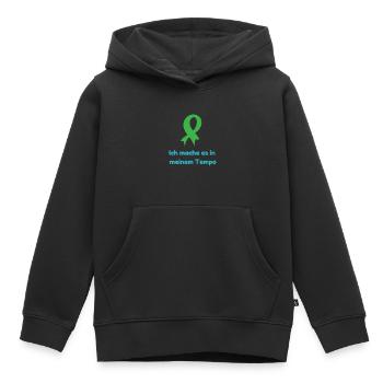 Je le fais à mon rythme - Sweat Premium à capuche enfant bio - noir - Devant - AI Model Kid Male (0cm)