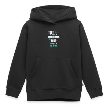 Tout ce qui est à toi est à moi - Sweat Premium à capuche enfant bio - noir - Devant - AI Model Kid Male (0cm)