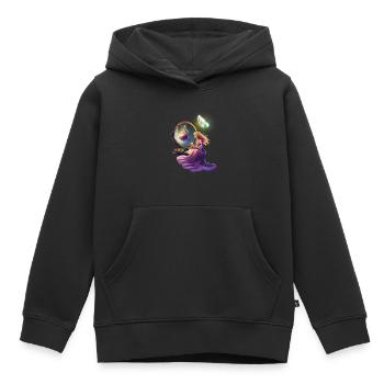 Princesse devant le miroir - Sweat Premium à capuche enfant bio - noir - Devant - AI Model Kid Male (0cm)