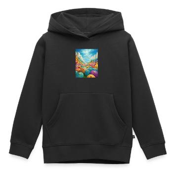 Tricoter sur Heavens Door - Sweat Premium à capuche enfant bio - noir - Devant - AI Model Kid Male (0cm)