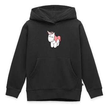 Licorne mignonne pour les enfants | Conte de fées, princesse - Sweat Premium à capuche enfant bio - noir - Devant - AI Model Kid Male (0cm)