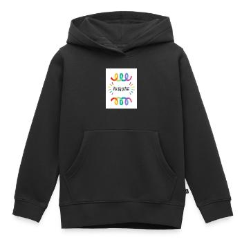 Fier - Sweat Premium à capuche enfant bio - noir - Devant - AI Model Kid Male (0cm)