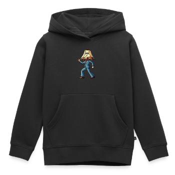 Lampe du samedi soir - Sweat Premium à capuche enfant bio - noir - Devant - AI Model Kid Male (0cm)