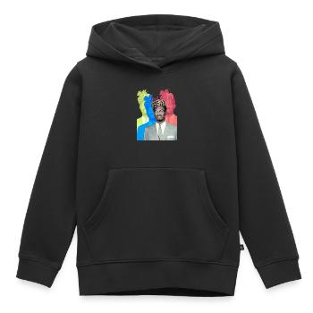 Patrice Lumumba - Sweat Premium à capuche enfant bio - noir - Devant - AI Model Kid Male (0cm)