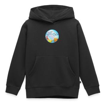 Schwarm bunter Fische im Korallenriff - Kinder Premium Organic Hoodie - Schwarz - Vorne - AI Model Kid Male (0cm)
