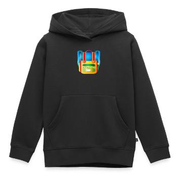 Bunter Retro-Schulranzen für coole Kids - Kinder Premium Organic Hoodie - Schwarz - Vorne - AI Model Kid Male (0cm)