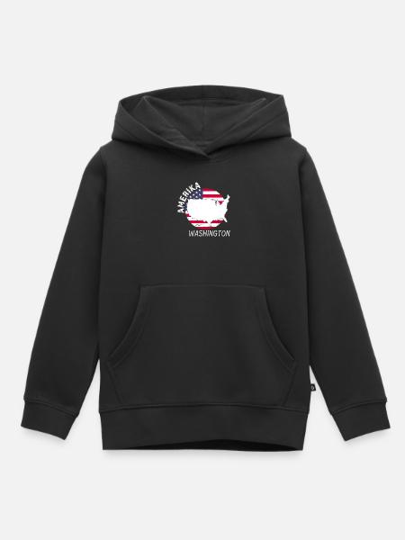 Washington - Kinder Premium Organic Hoodie - Schwarz
