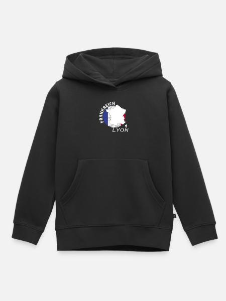 Lyon - Kinder Premium Organic Hoodie - Schwarz