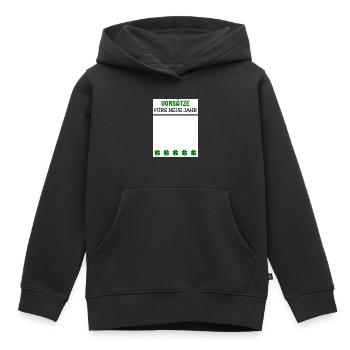Réveillon du Nouvel An Résolutions du Nouvel An Trèfle - Sweat Premium à capuche enfant bio - noir - Devant - AI Model Kid Male (0cm)
