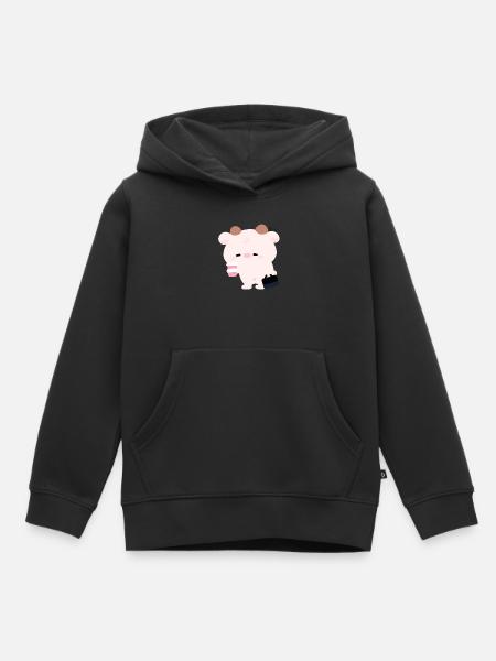 Tried Cow Coffee Run - Kids Premium Organic Hoodie - black