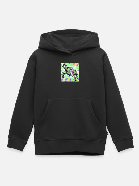 Schildkröte - Kinder Premium Organic Hoodie - Schwarz
