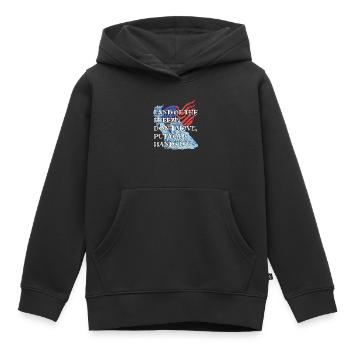 Funny Land Of The Freeze America Jeu de mots USA Cadeau amusant - Sweat Premium à capuche enfant bio - noir - Devant - AI Model Kid Male (0cm)