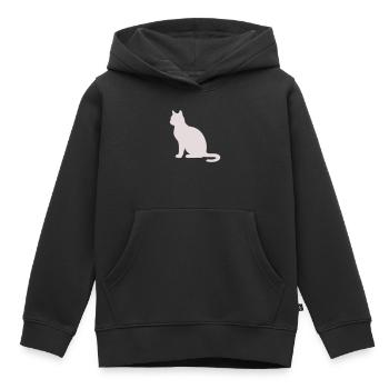 Silhouette de chat pastel - Sweat Premium à capuche enfant bio - noir - Devant - AI Model Kid Male (0cm)